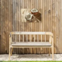 Kokosnoot - Water - Beige - Spetters Tuinposter op houten frame 2 cm dik klein -sfeer4