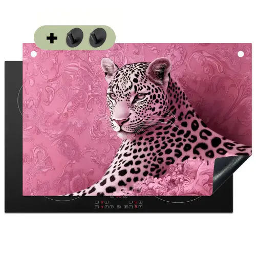 Panter - Luxe - Roze Inductie beschemer met haakjes klein -3d