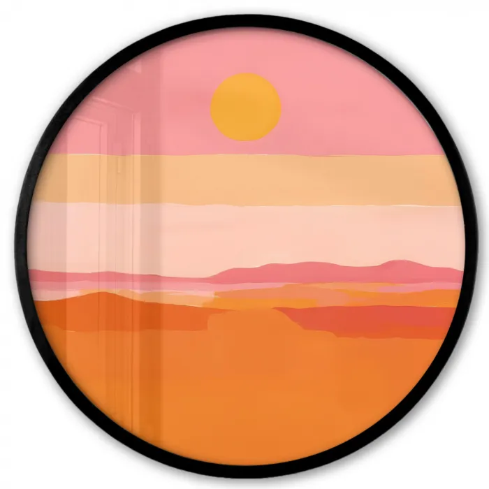 Zon - Abstract - Landschap - Oranje Fotolijst rond zonder passe partout klein -3d