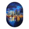 Skyline Toronto - Modern - Stadslicht - Blauw Wandcirkel Ovaal Glas middel -3d