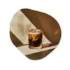 Glas - Ijskoffie - Schaduw - Bruin Wandcirkel Organisch Aluminium middel -3d