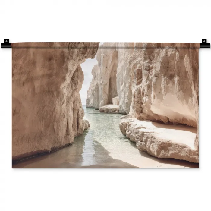 Rotsen - Zee - Zand - Kloof Wandkleed katoen klein -zz3d
