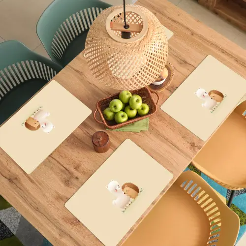 Alpaca - Egel - Bruin - Knuffelen Placemat vinyl groot -zzsfeer5_Kitchenyeah-website