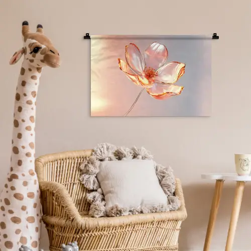 Glazen - Bloem - Roze Wandkleed katoen klein -wsfeer5_kind