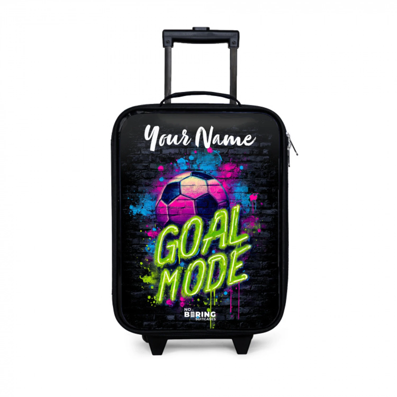 Neon - Graffiti - Voetbal - Kleurrijk Kinderkoffer - Zwart klein -3d