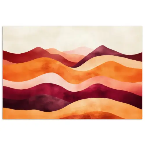 Abstract - Landschap - Golven poster papier klein -3d