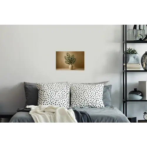 Vaas - Olijftakken - Bladeren - Beige Muursticker klein -slaapkamer