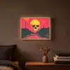 Straat - Verlaten - Schedel - Geel Light Box met batterij (Wandlamp) middel -sfeer4