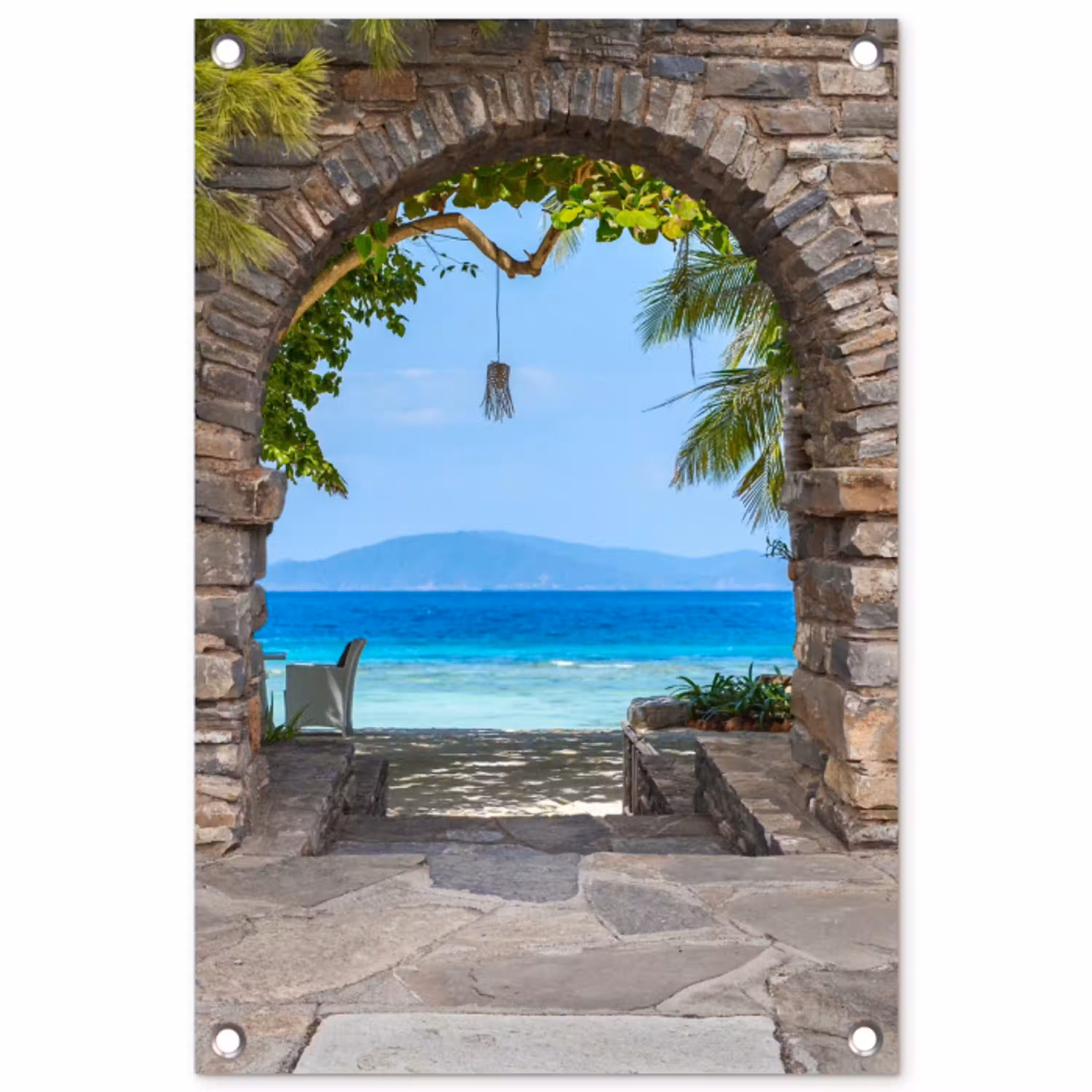 Een poort naar paradijs tuinposter los doek klein -3d