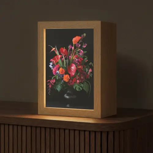 Bloemen - Boeket - Sierlijk Light Box met kabel (Tafellamp) klein -z3d_website