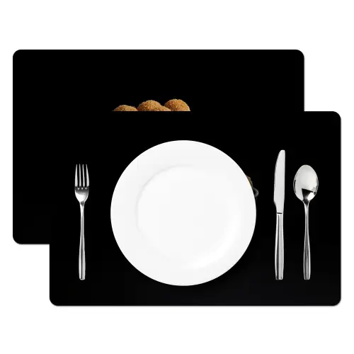 Delfts blauw - Bitterballen - Holland - Schaal Placemat vinyl groot -zzsfeer2_Kitchenyeah-website