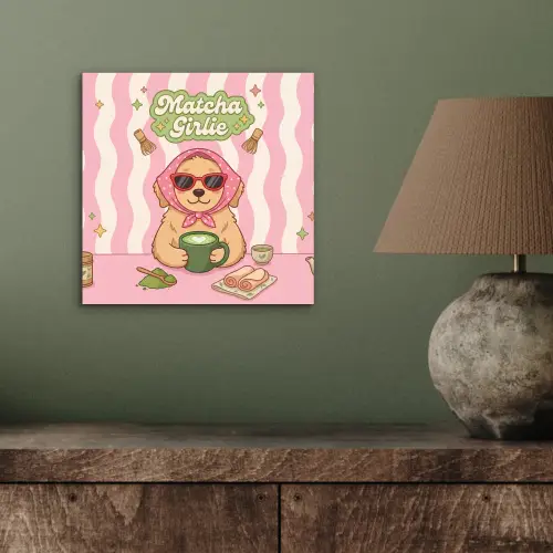 Matcha - Hond - Roze - Groen aluminium wit klein -sfeer2