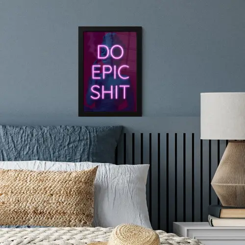 Buste - Neon - LED - Letters fotolijst zwart zonder passe partout klein -sfeer3