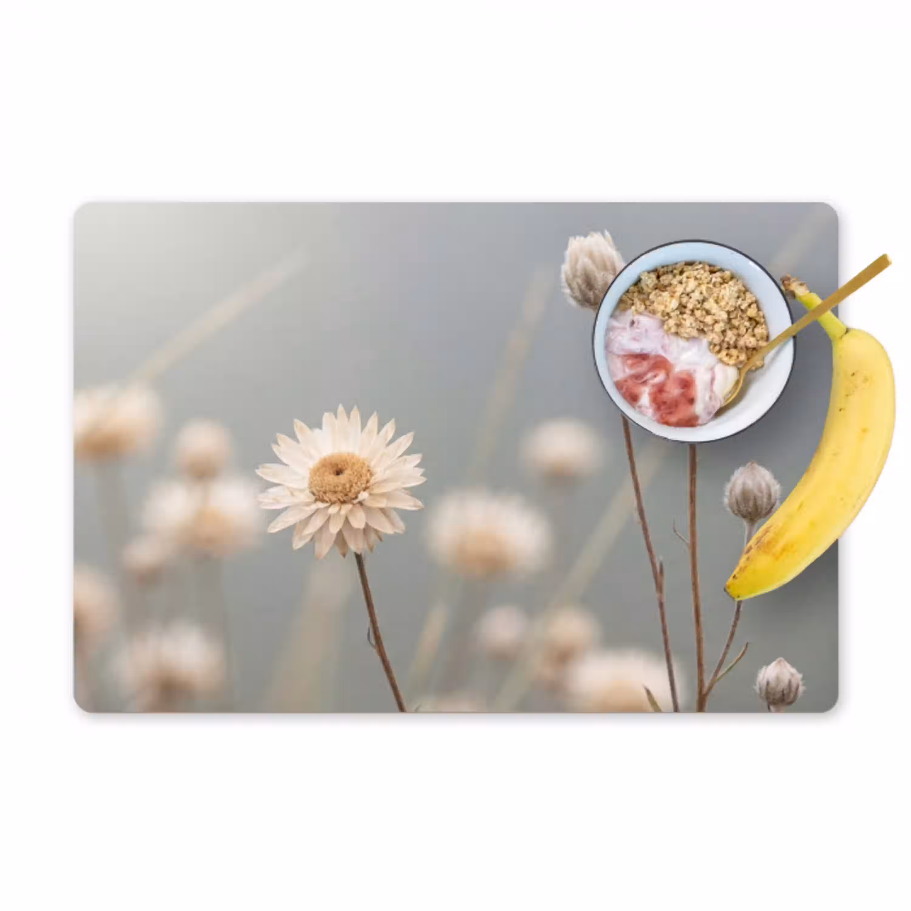 Strobloemen - Wit - Daglicht Placemat vinyl groot -zzzproduct_Kitchenyeah-website