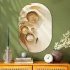 Granen - Hout - Kom - Beige Wandcirkel Ovaal Glas middel -sfeer2