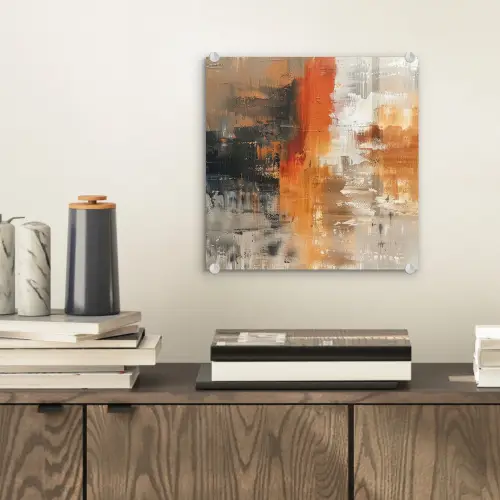 Moderne kunst - Abstract - Goud - Grijs plexiglas 5mm klein -sfeer1