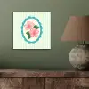 Bloemen - Ovaal - Strepen - Groen aluminium wit klein -sfeer2