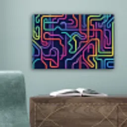 Retro - Abstract - Neon canvas 2cm klein -sfeer4