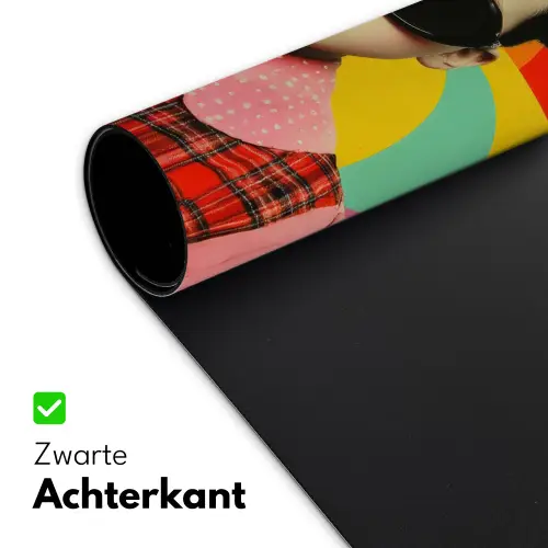 Meisje - Zonnebril - Kat - Retro Muismat XXL klein -sfeer2
