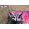Uil - Roze - Blauw - Verf - Abstract Placemat vinyl groot -closeup