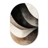 Abstract - Golven - Zwart - Verweerd Wandcirkel Ovaal Glas middel -3d
