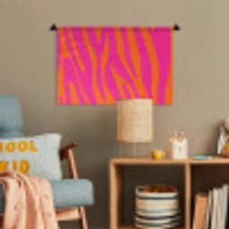Zebraprint - Roze - Oranje - Dierenprint Wandkleed katoen klein -wsfeer4_kind