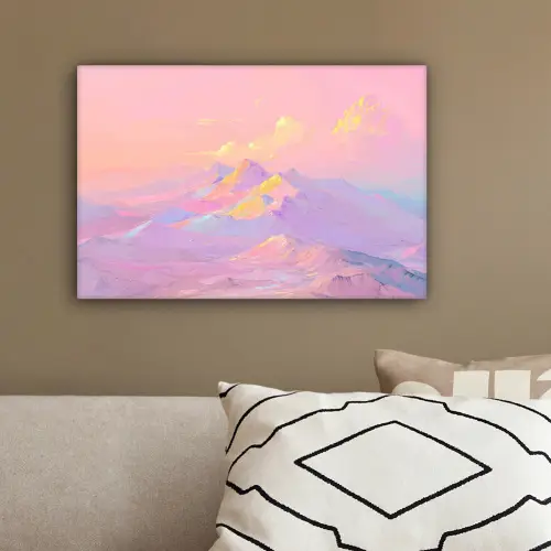 Bergtoppen - Wolken - Dromerig canvas 2cm klein -sfeer3