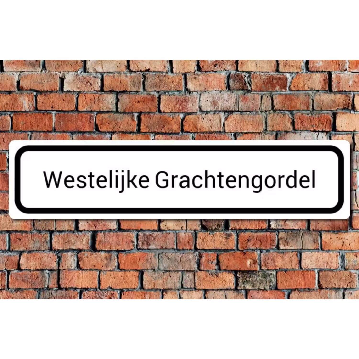 Straatnaambord wit - Ronde hoeken