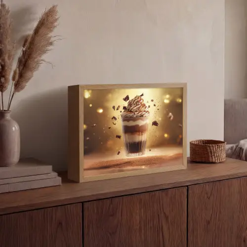 Dessert - Chocolade - Zoet - Eten Light Box met batterij (Wandlamp) middel -sfeer2