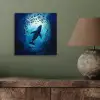 Walvis - Vissen - Donkerblauw aluminium wit klein -sfeer2