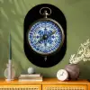 Kompas - Delfts blauw - Zwart Wandcirkel Ovaal Glas middel -sfeer2