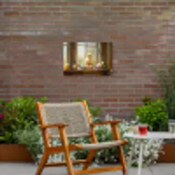 Kuiken - Raam - Paaseieren Tuinposter op houten frame 2 cm dik klein -sfeer3