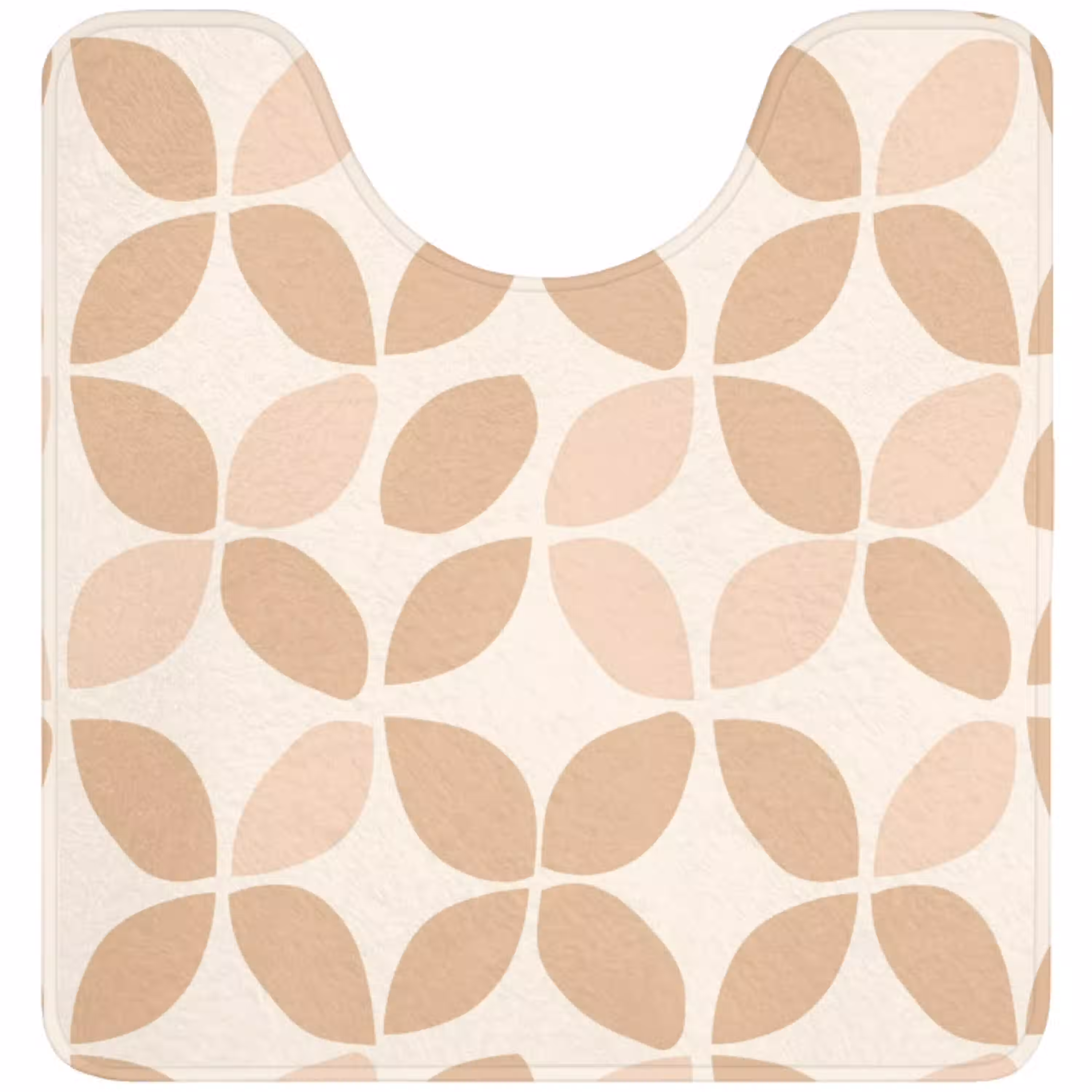 Beige - Bladeren - Minimalistisch - Patroon WCmat U-uitsnede middel 1014 -3d