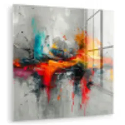 Modern - Oranje - Grijs - Kunst plexiglas 5mm klein -zzzproduct_nieuw