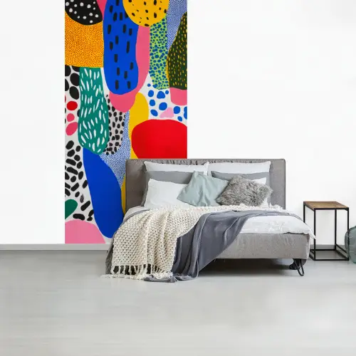 Stippen - Vormen - Modern - Kleuren fotobehang vinyl groot -slaapkamer