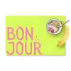 Groen - Smiley - Bonjour - Roze Placemat vinyl groot -zzzproduct_Kitchenyeah-website