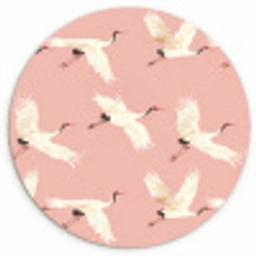 Modern - Kraanvogels - Roze Wandcirkel kunststof plaat 5mm dik klein 188 -3d