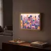 Kleurrijke stad - Zon - Islamitisch Light Box met batterij (Wandlamp) middel -sfeer1