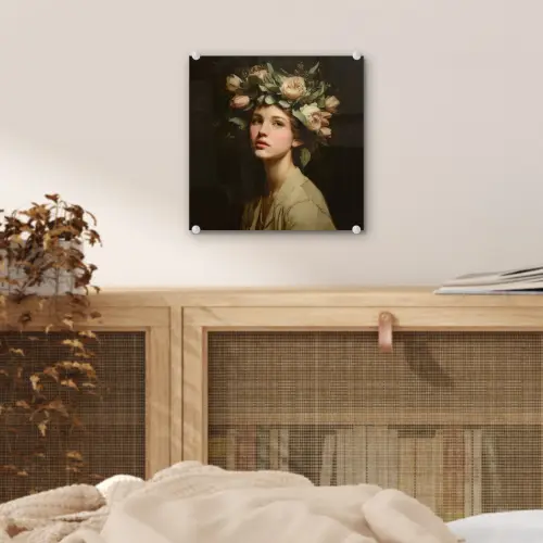 Bloemenstilte - Vrouw - Portret plexiglas 5mm klein -sfeer4