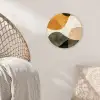 Vormen - Okergeel - Abstract Wandcirkel kunststof plaat 5mm dik klein -sfeer5