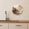 Aardse Abstractie KitchenYeah - Keuken - Wandcirkel Forex klein -sfeer3