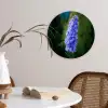 Bloemen - Blauw - Dennenboom Wandcirkel kunststof plaat 5mm dik klein -sfeer4