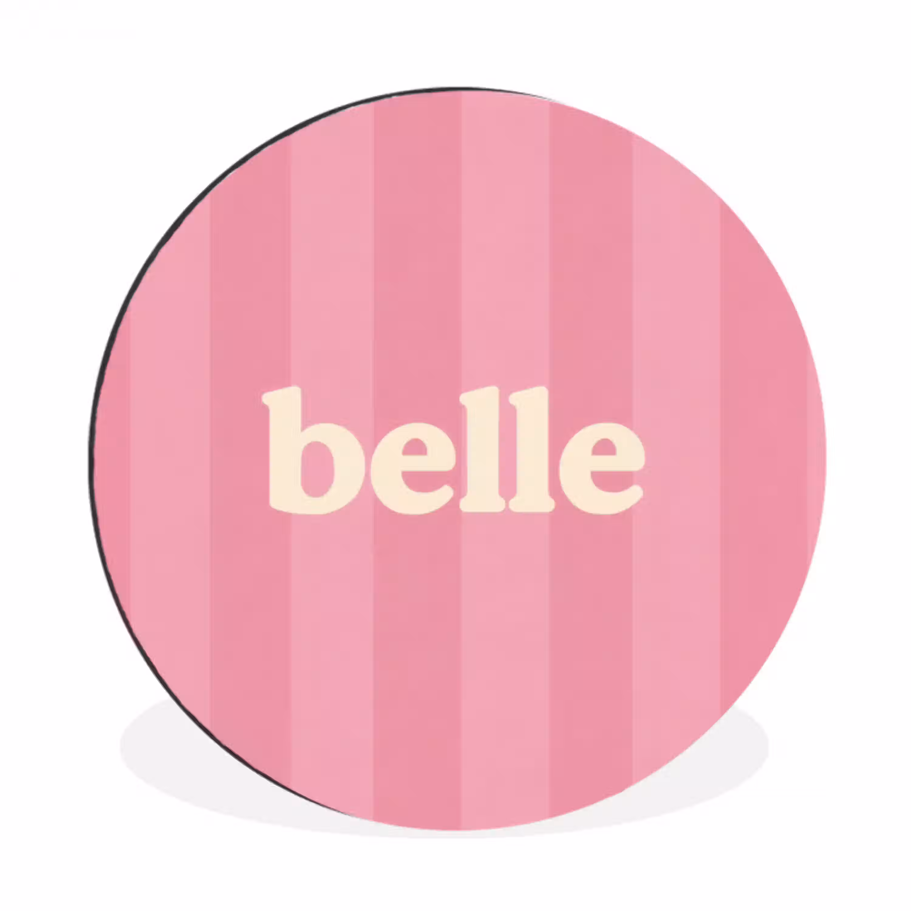 Roze - Gestreept - Belle Wandcirkel aluminium klein -3d