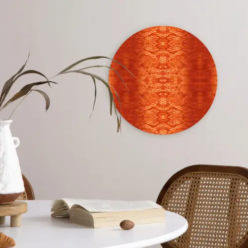 Slang - Boa - Oranje Wandcirkel plexiglas klein 852 -sfeer4