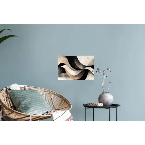 Abstract - Golven - Zwart - Verweerd Muursticker klein -plant