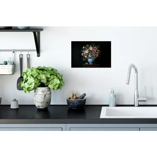 Bloemen - Art - Pastel - Quotes Muursticker klein -keuken