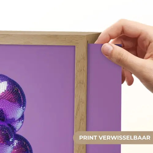 Druif - Disco - Glitter - Paars Light Box met batterij (Wandlamp) middel -USP_websiteprintNL