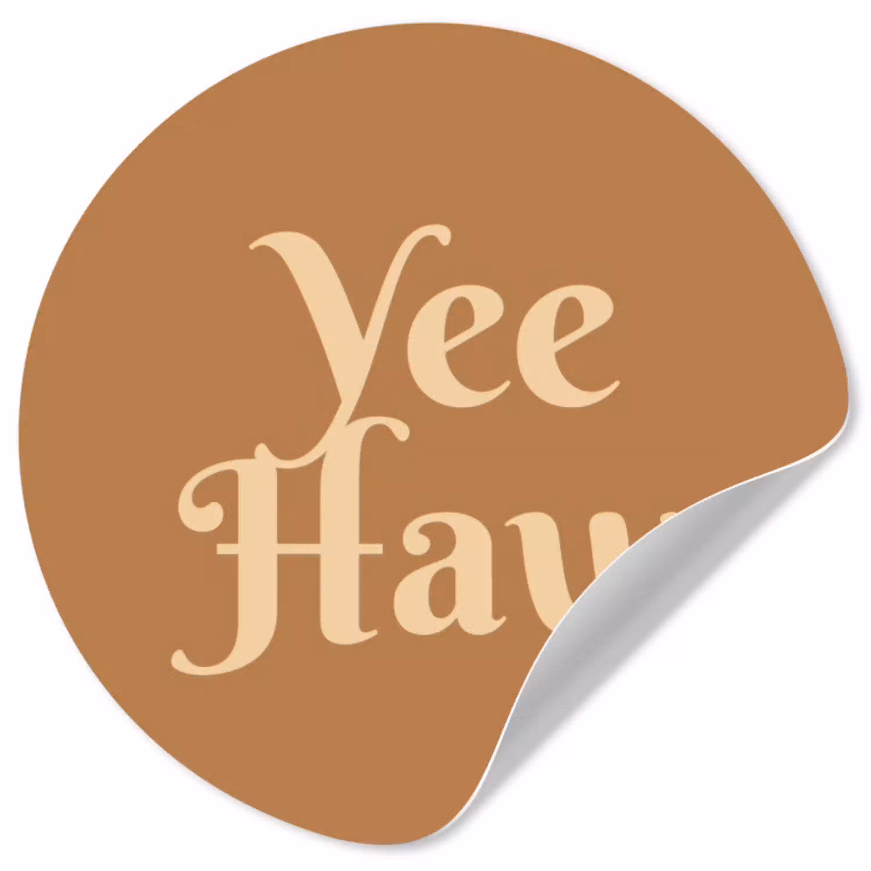 Yee haw - Bruin - Minimalistisch Wandcirkel behangsticker klein -3d