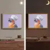 Papegaai - Koksmuts - Paars - Cute Light Box met batterij (Wandlamp) middel -sfeer3