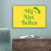 Mij niet bellen - Telefoon - Geel canvas 2cm klein -sfeer4